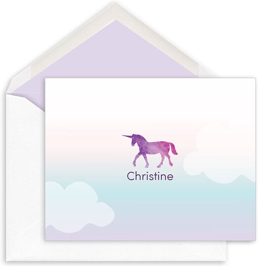 Magical Unicorn Folded Note Cards